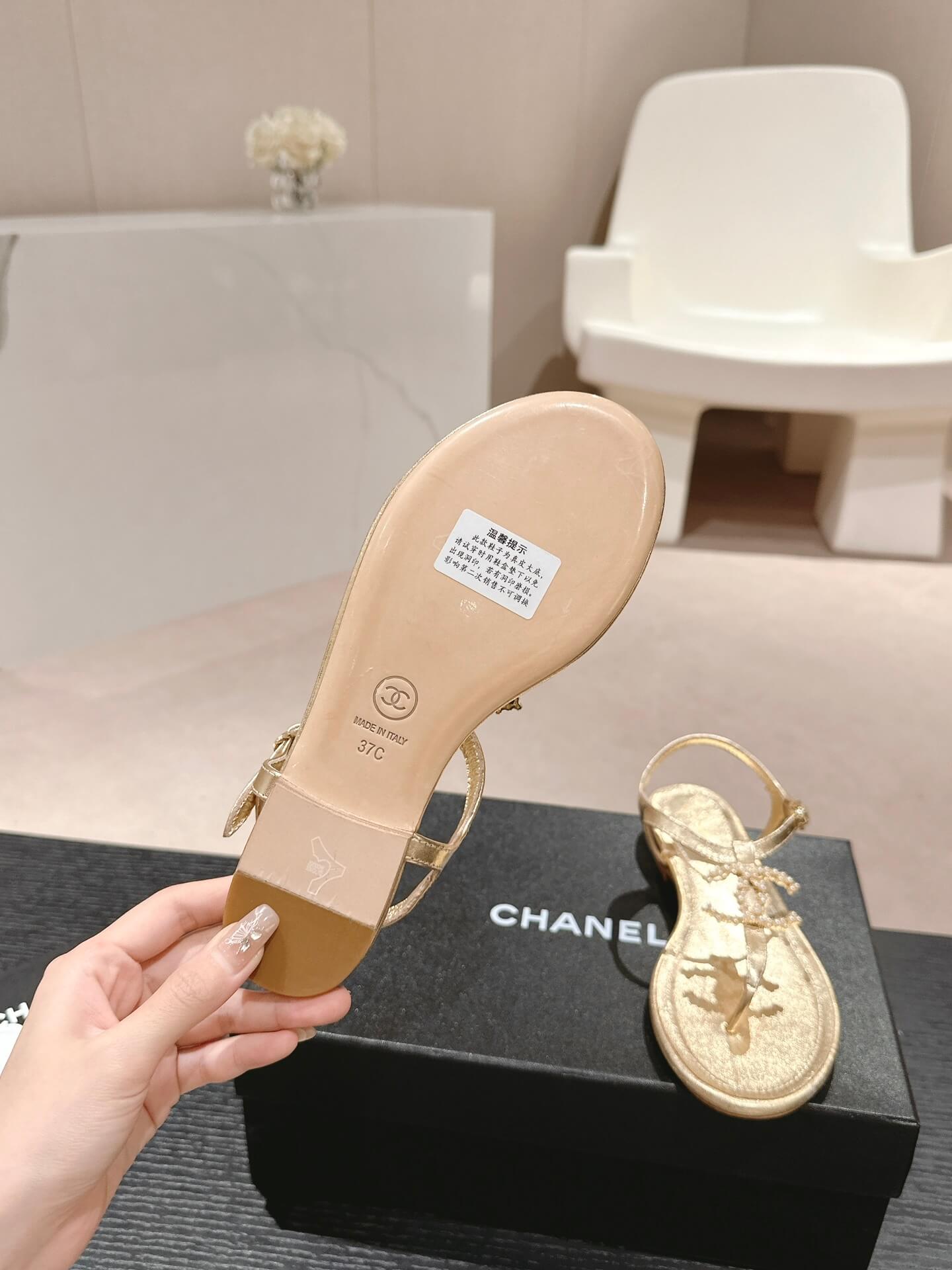 Chanel Jeweled CC Thong Sandal - Image 9