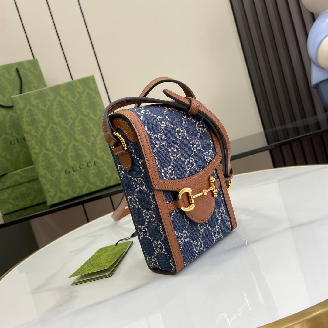 Adult Gucci Horsebit Mini Bag Beige Ebony - Image 9