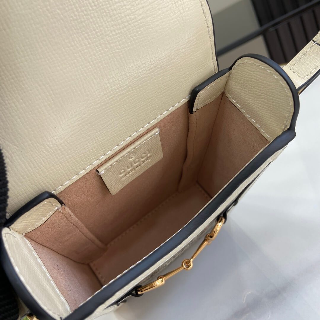 Adult Gucci Horsebit Mini Bag Beige Ebony - Image 9