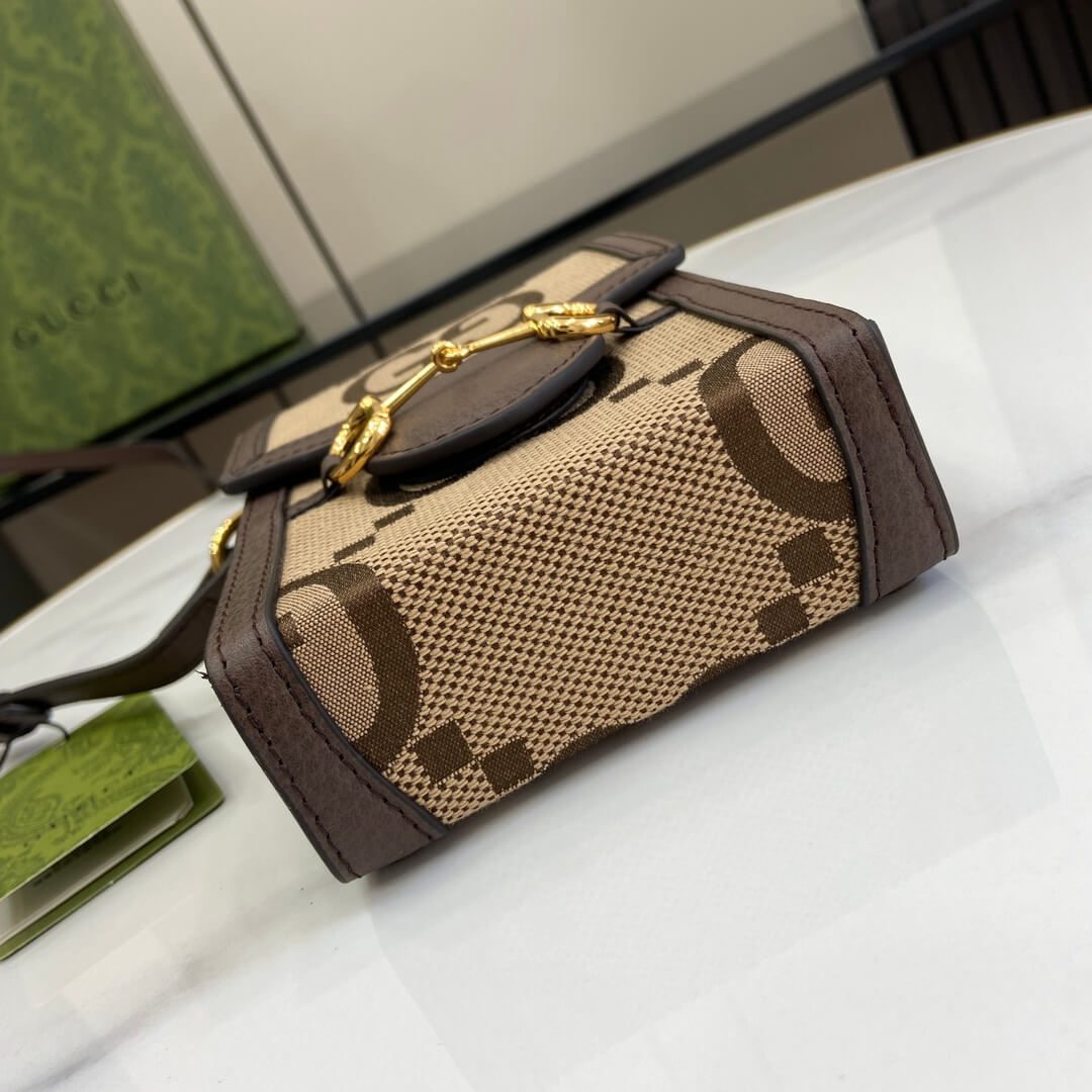 Adult Gucci Horsebit Mini Bag Beige Ebony - Image 9