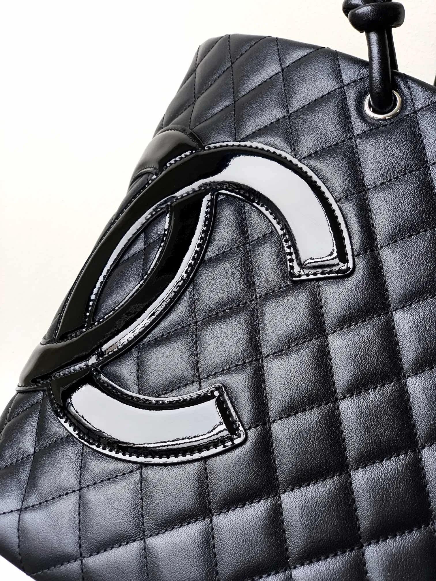 Auth CHANEL Cambon Shoulder Bag Tote Bag Black - Image 7