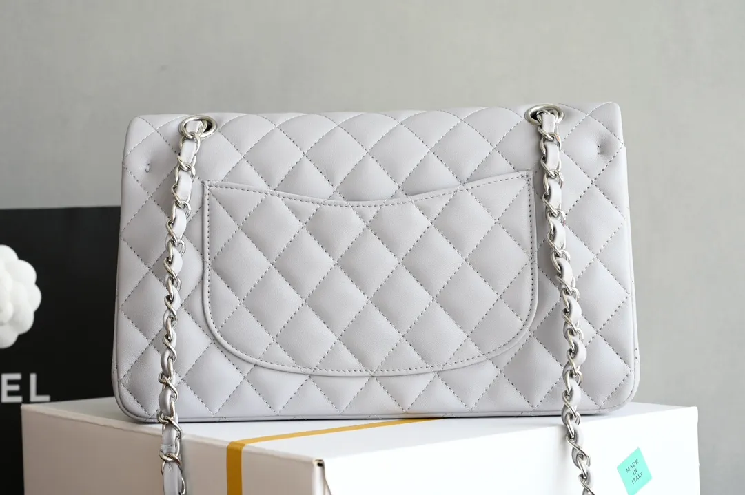 CHANEL Grey Quilted Caviar Leather Jumbo Classic Double Flap Bag - Image 9