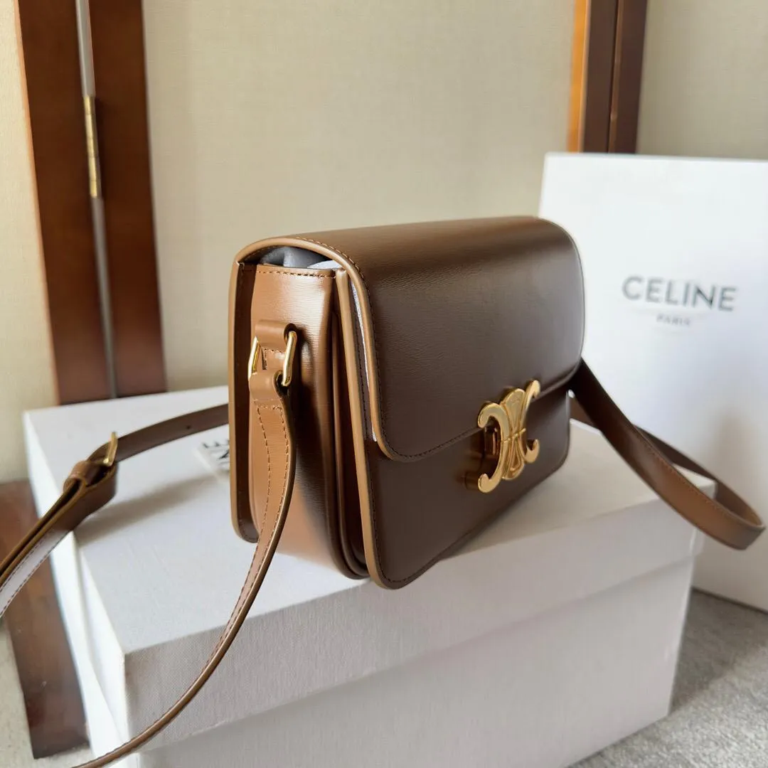 Celine Brown Leather Medium Triomphe Shoulder Bag Celine - Image 2