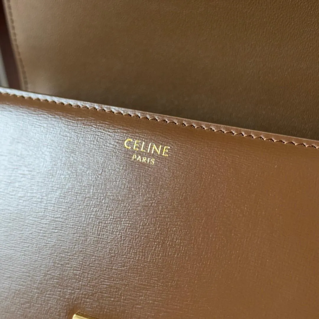 Celine Brown Leather Medium Triomphe Shoulder Bag Celine - Image 8