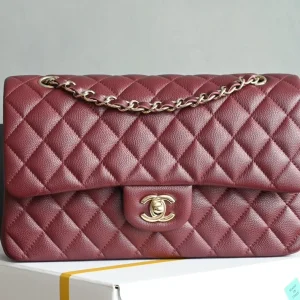 Chanel - Medium Classic Flap Bag - Burgundy Caviar