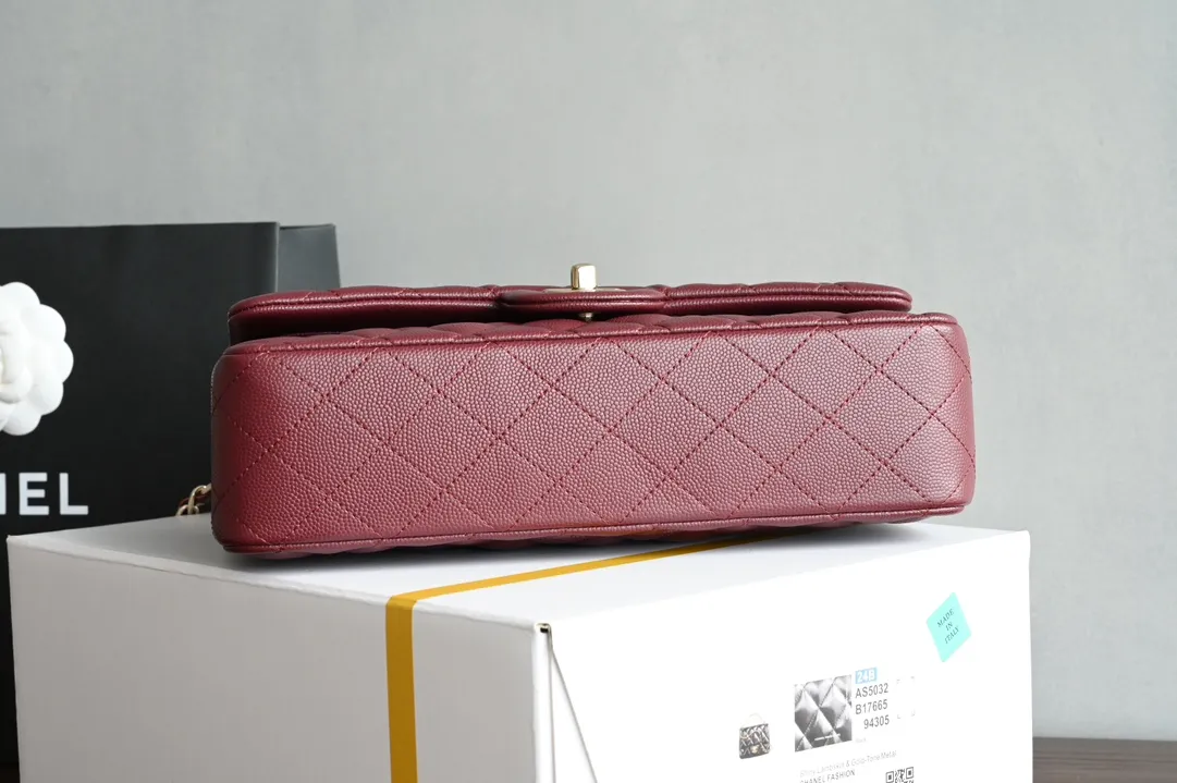 Chanel - Medium Classic Flap Bag - Burgundy Caviar - Image 5