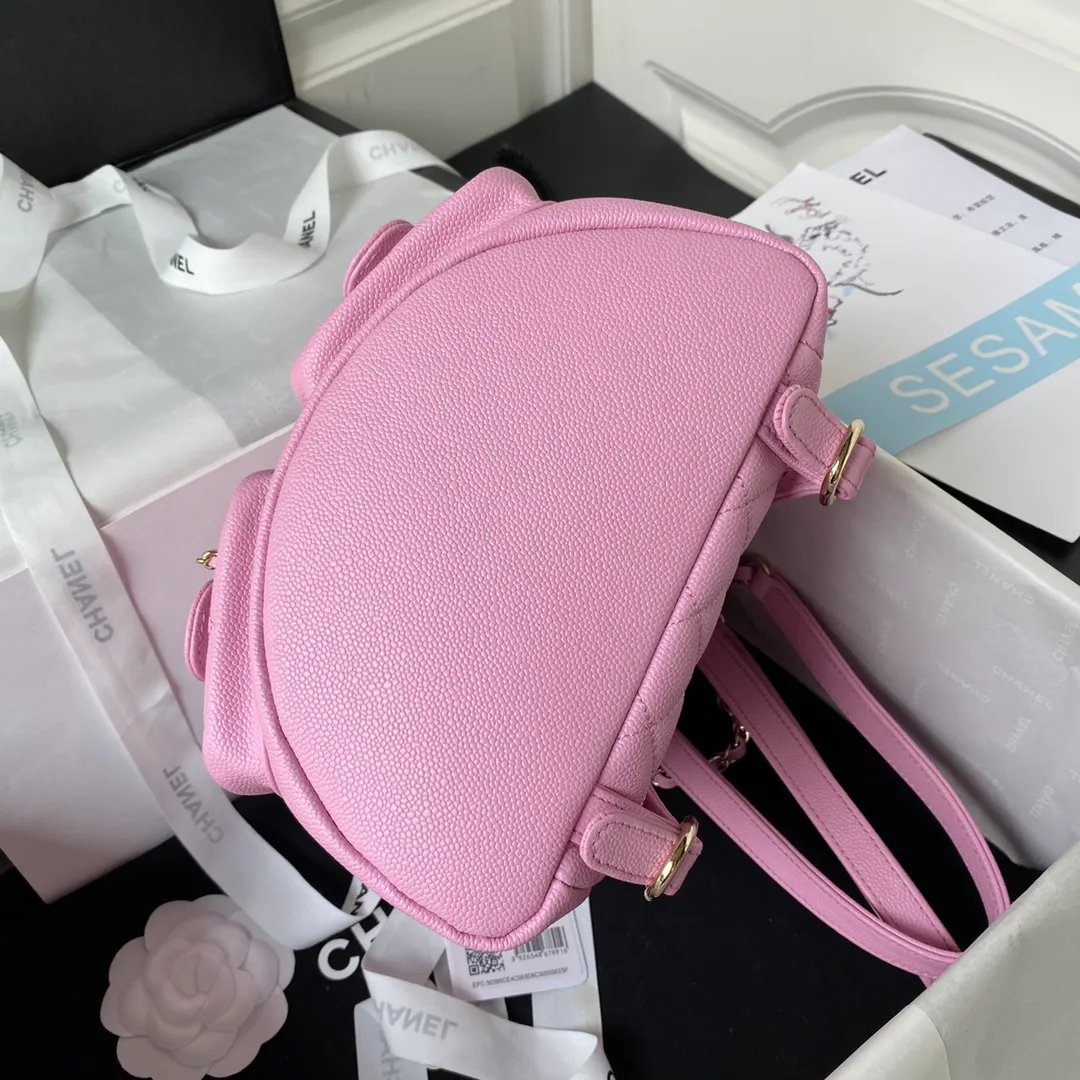 Chanel 23P Triple Pack Duma Backpack in Pink Caviar - Image 6