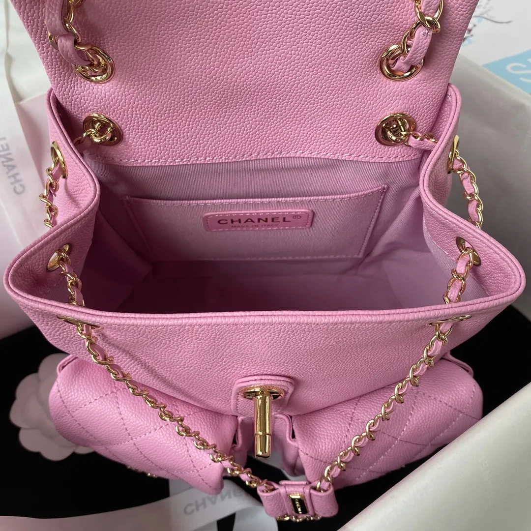 Chanel 23P Triple Pack Duma Backpack in Pink Caviar - Image 7