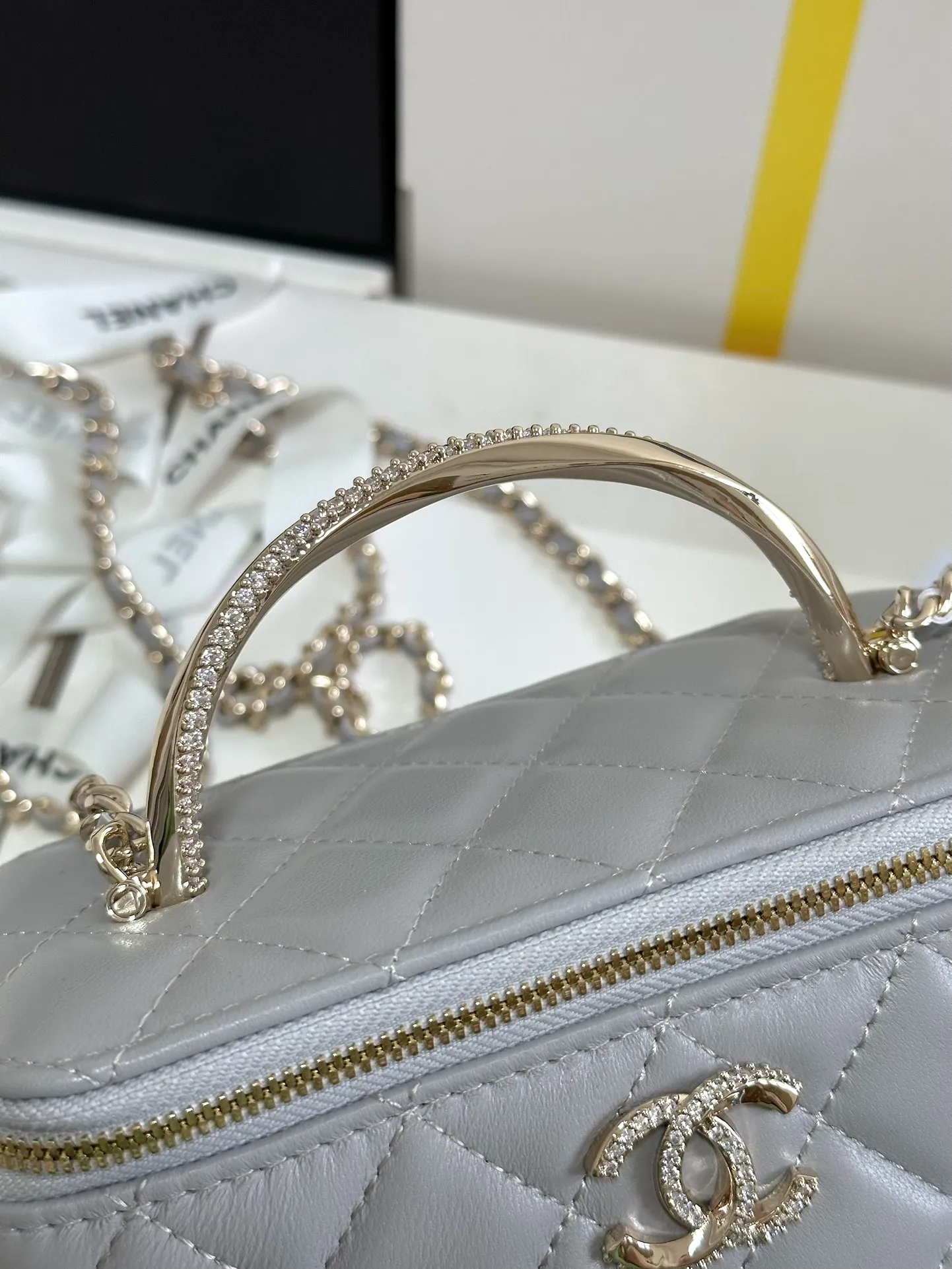 Chanel Grey Quilted Lambskin - Image 2