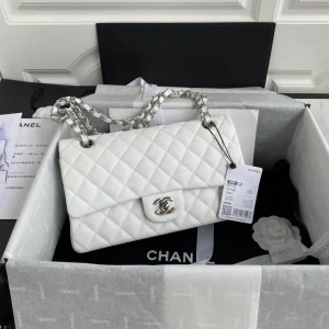 Chanel Medium Classic Flap in White Caviar