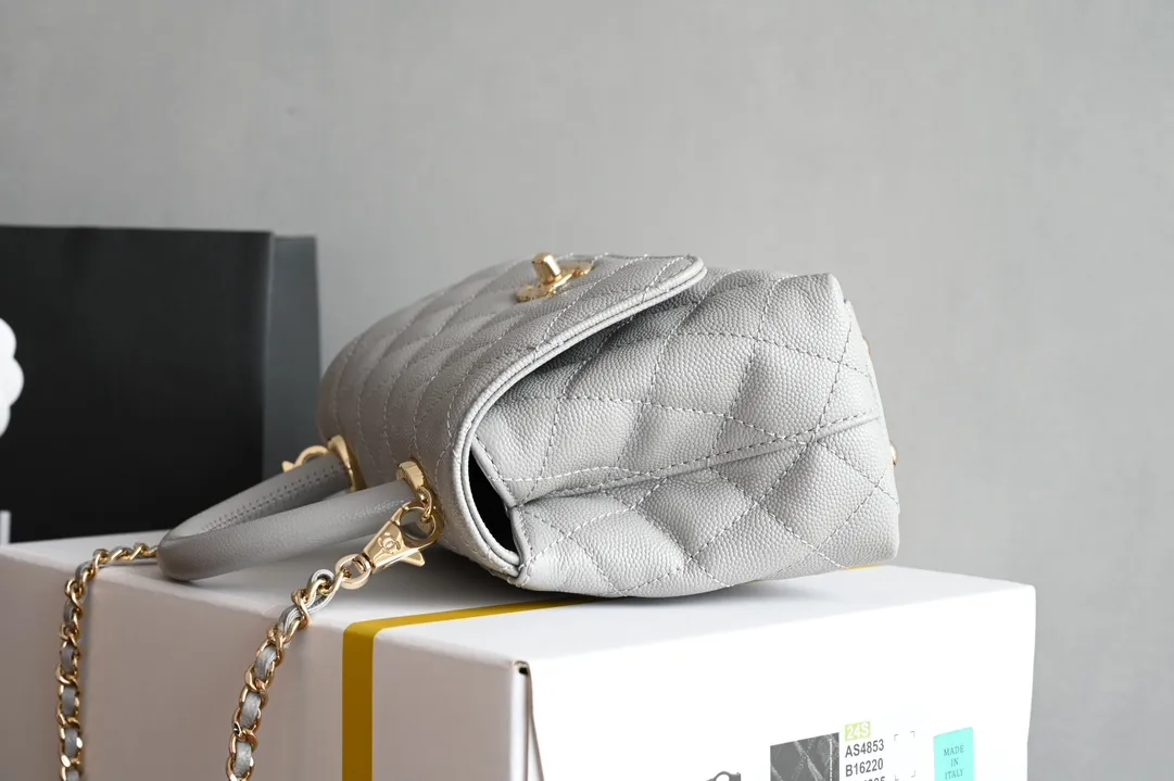Chanel Pale Blue Extra Mini Coco Top Handle Bag in Caviar Leather - Image 5