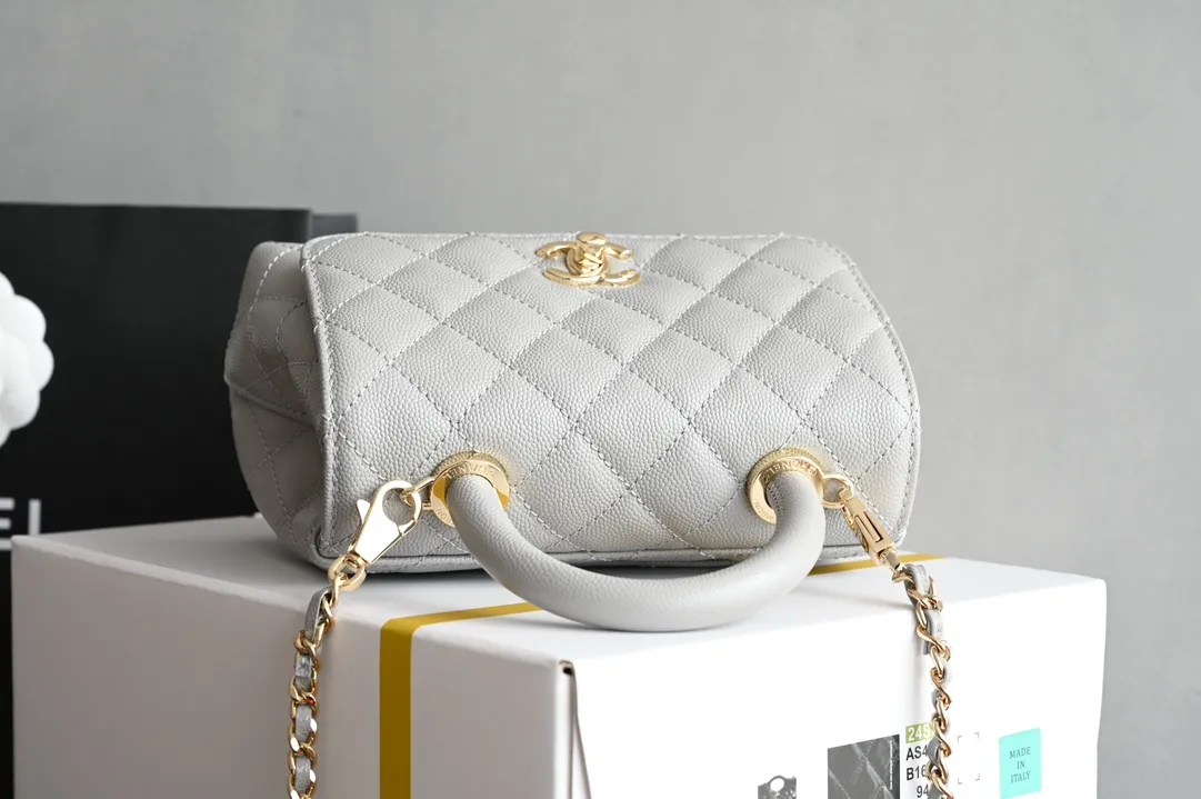 Chanel Pale Blue Extra Mini Coco Top Handle Bag in Caviar Leather - Image 6