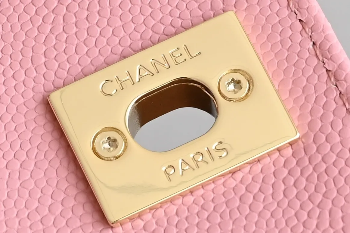 Chanel Pink Quilted Caviar Leather Mini Coco Top Handle Bag Chanel - Image 5
