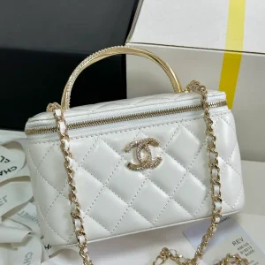 Chanel White Controller Makeup bag