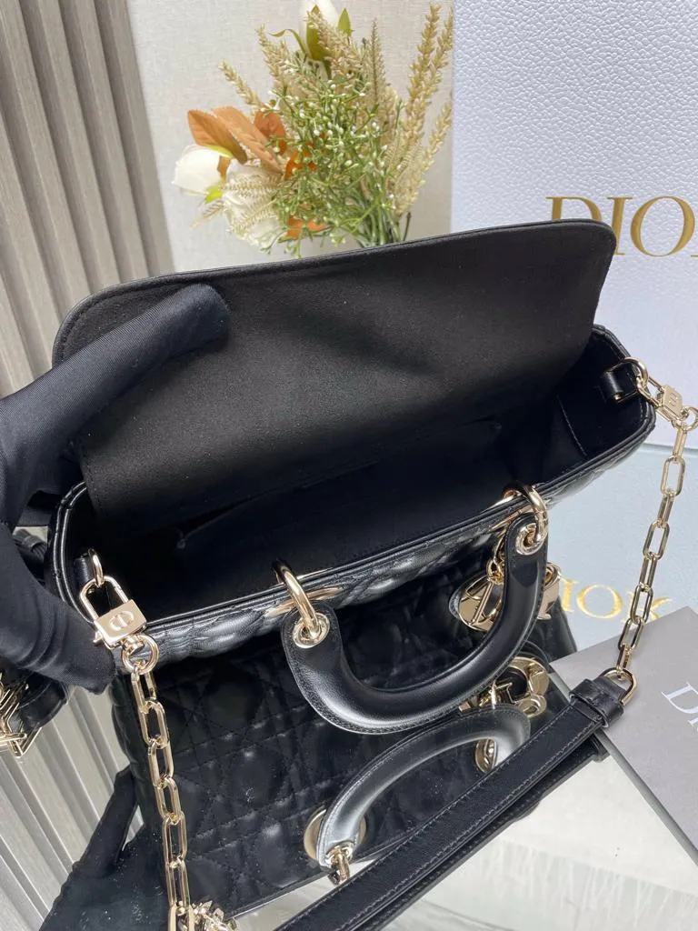 Dior Lady D-Joy Bag In Black Cannage Lambskin - Image 11