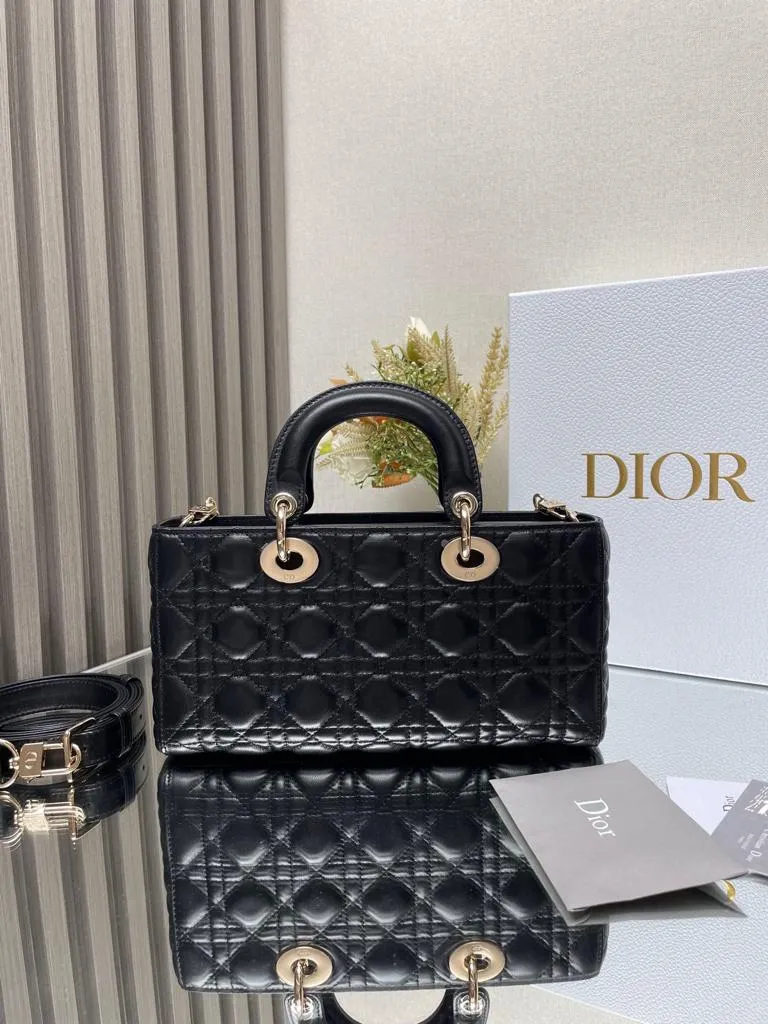 Dior Lady D-Joy Bag In Black Cannage Lambskin - Image 8