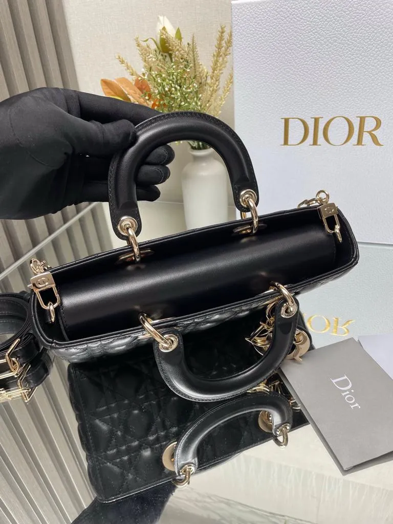 Dior Lady D-Joy Bag In Black Cannage Lambskin - Image 5