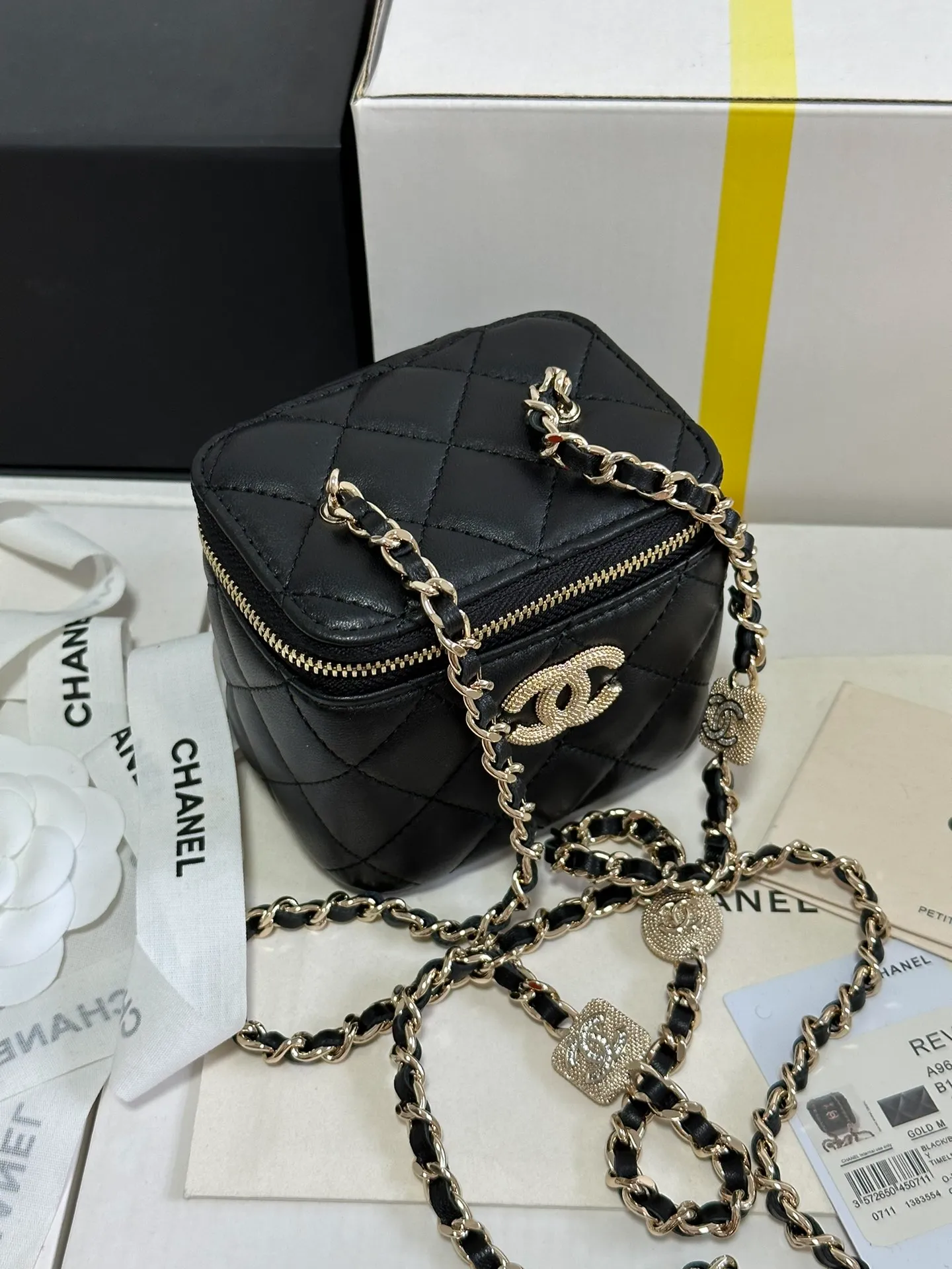 22P CUBE MINI VANITY BLACK CAVIAR LIGHT GOLD HARDWARE - Image 3