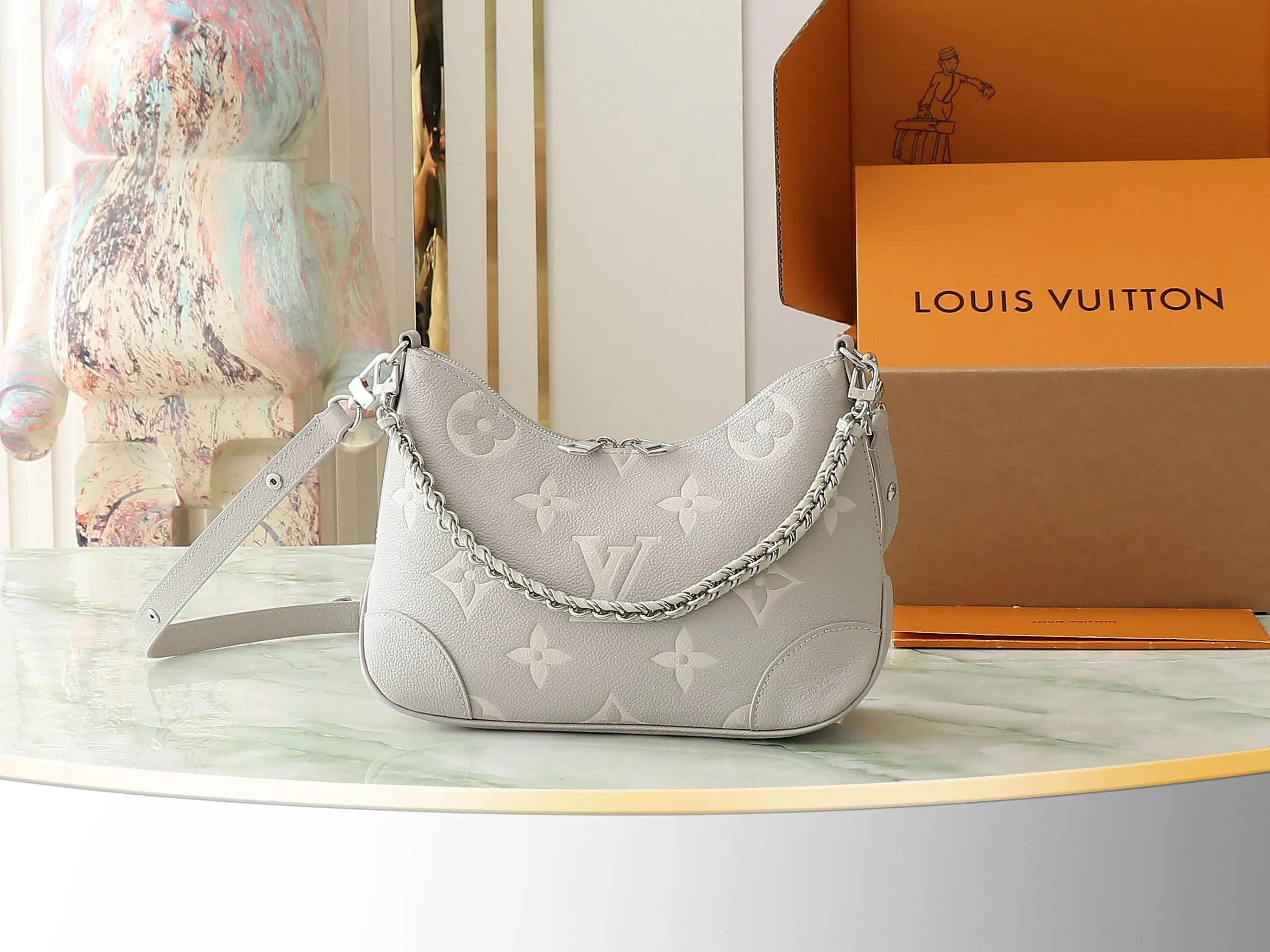 Boulogne PM Bicolor Monogram Empreinte Leather