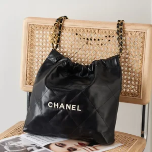 CHANEL 22Bag Small Handbag Shoulder Bag Shiny Calfskin Black