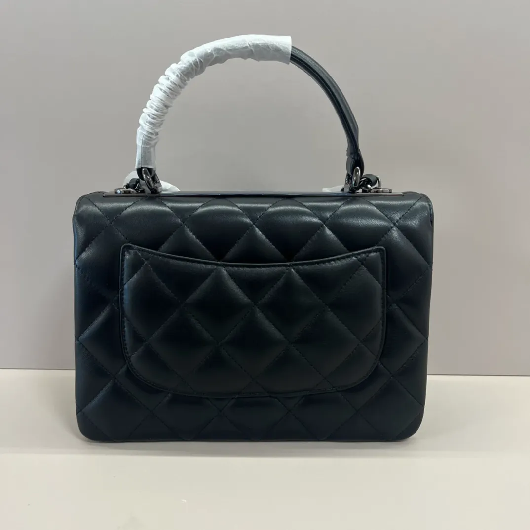 CHANEL Lambskin Quilted Small Trendy CC Dual Handle Flap Bag So Black - Image 5