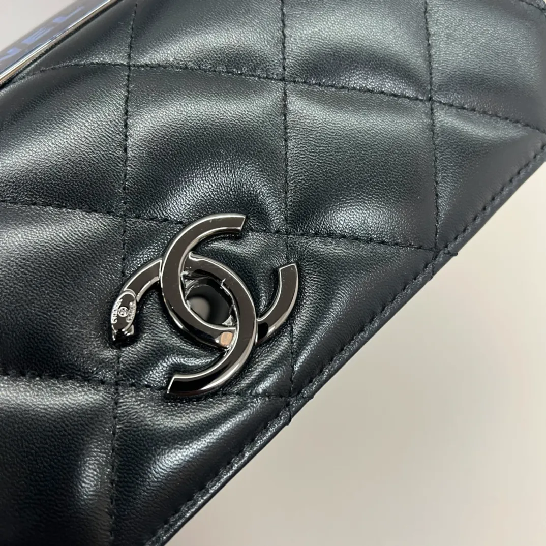 CHANEL Lambskin Quilted Small Trendy CC Dual Handle Flap Bag So Black - Image 10