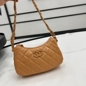 Chanel 19 Hobo Bag Beige Aged Calfskin Brushed Gold Hardware