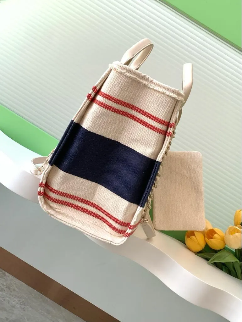 Chanel Beige Multicolor Canvas Deauville Shopper Tote Chanel - Image 8