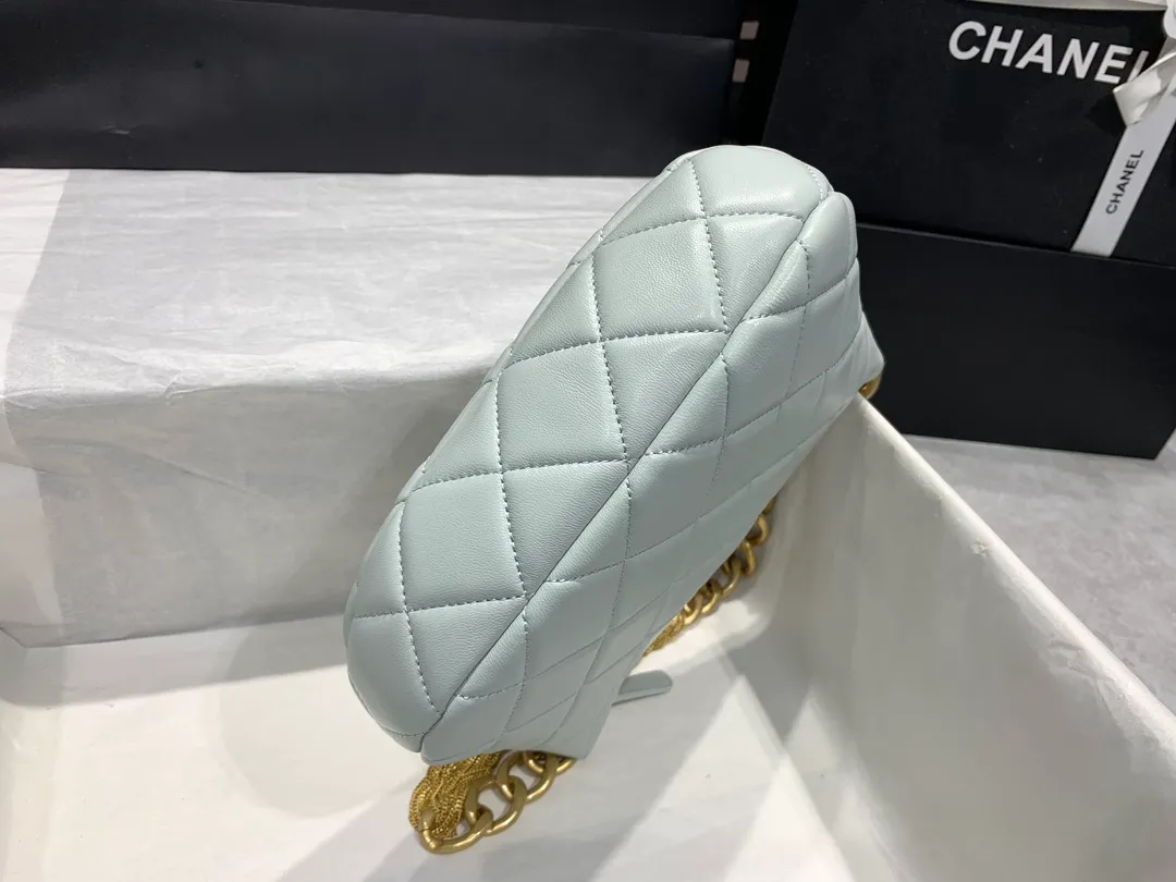 Chanel CC Chain Around Hobo Quilted Lambskin Gray - Image 6
