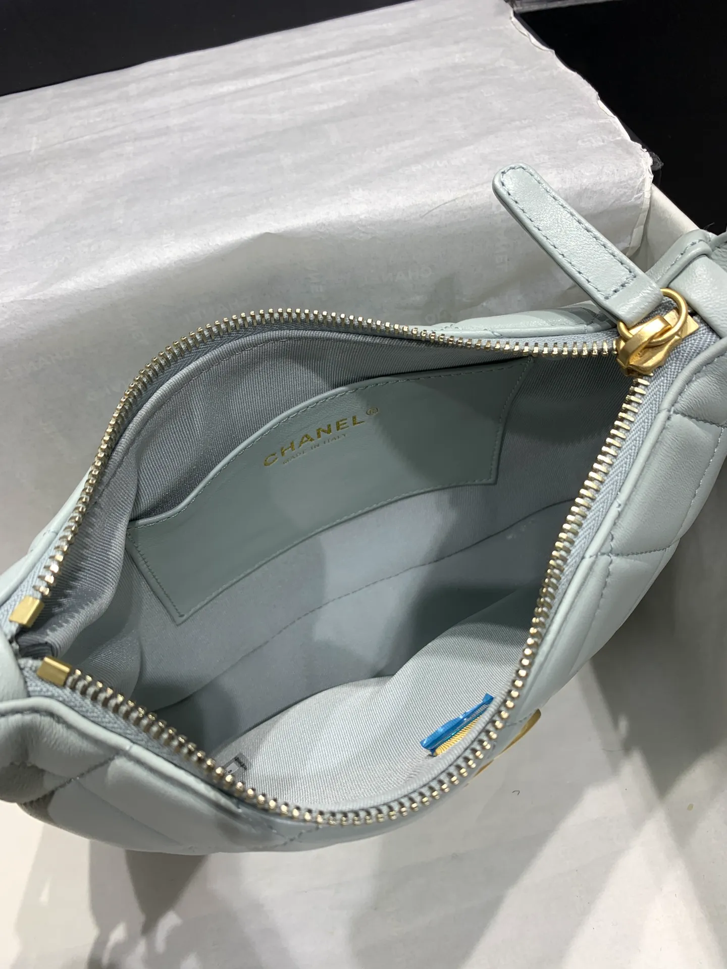 Chanel CC Chain Around Hobo Quilted Lambskin Gray - Image 9