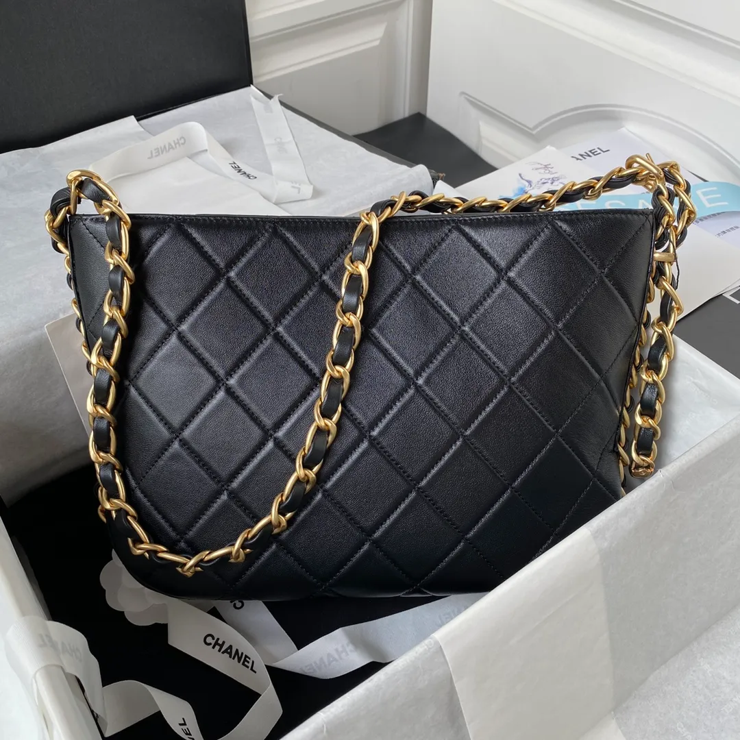 Chanel Hobo Bag with CC Leather Strap - Image 4