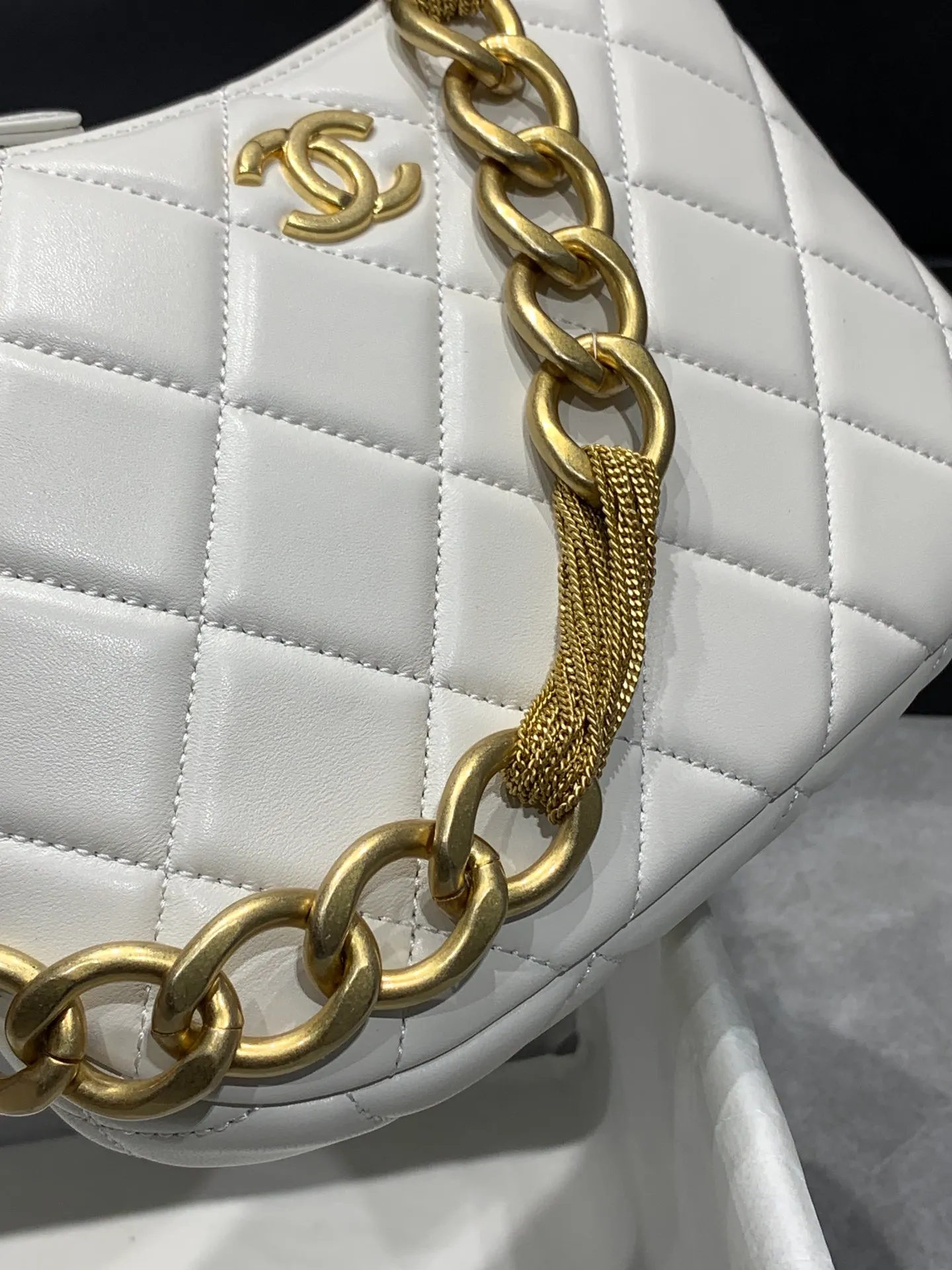 Chanel Hobo Handbag White For Women Womens Bags - Image 7