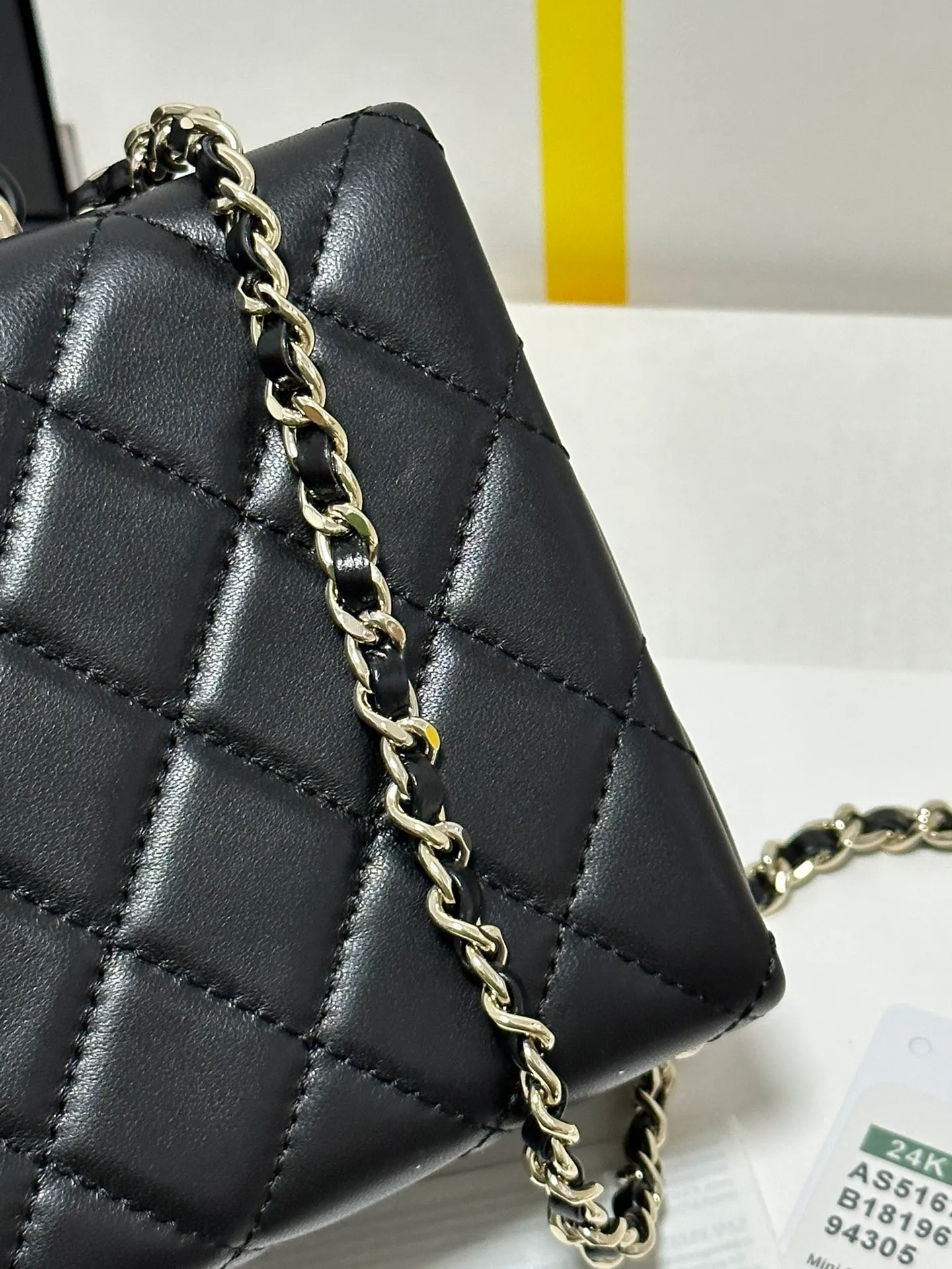 Chanel Matelasse Lambskin Chain Shoulder Bag Black - Image 7