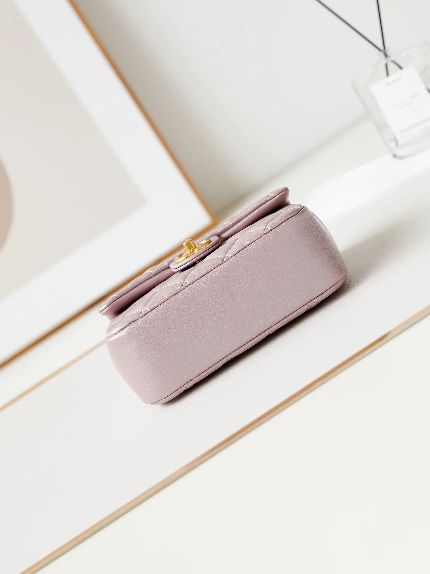 Chanel Mini Square Pearl Flap Bag Light Pink - Image 8