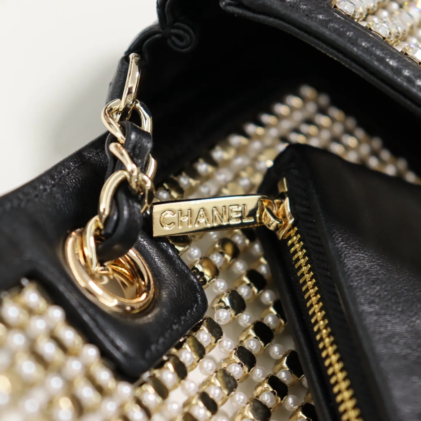 Chanel Pearl Mini Rectangular Bag Black - Image 2