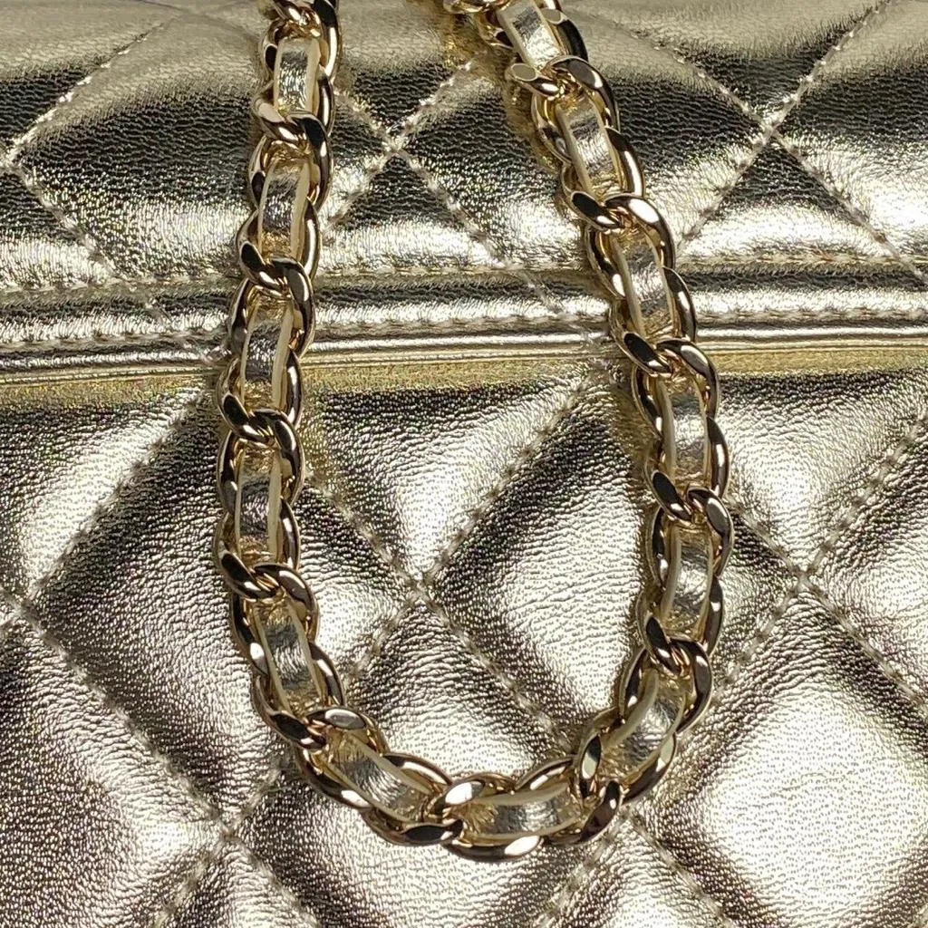 Chanel Small Flap Bag With Gold-tone Metal Shining Gold - Image 10