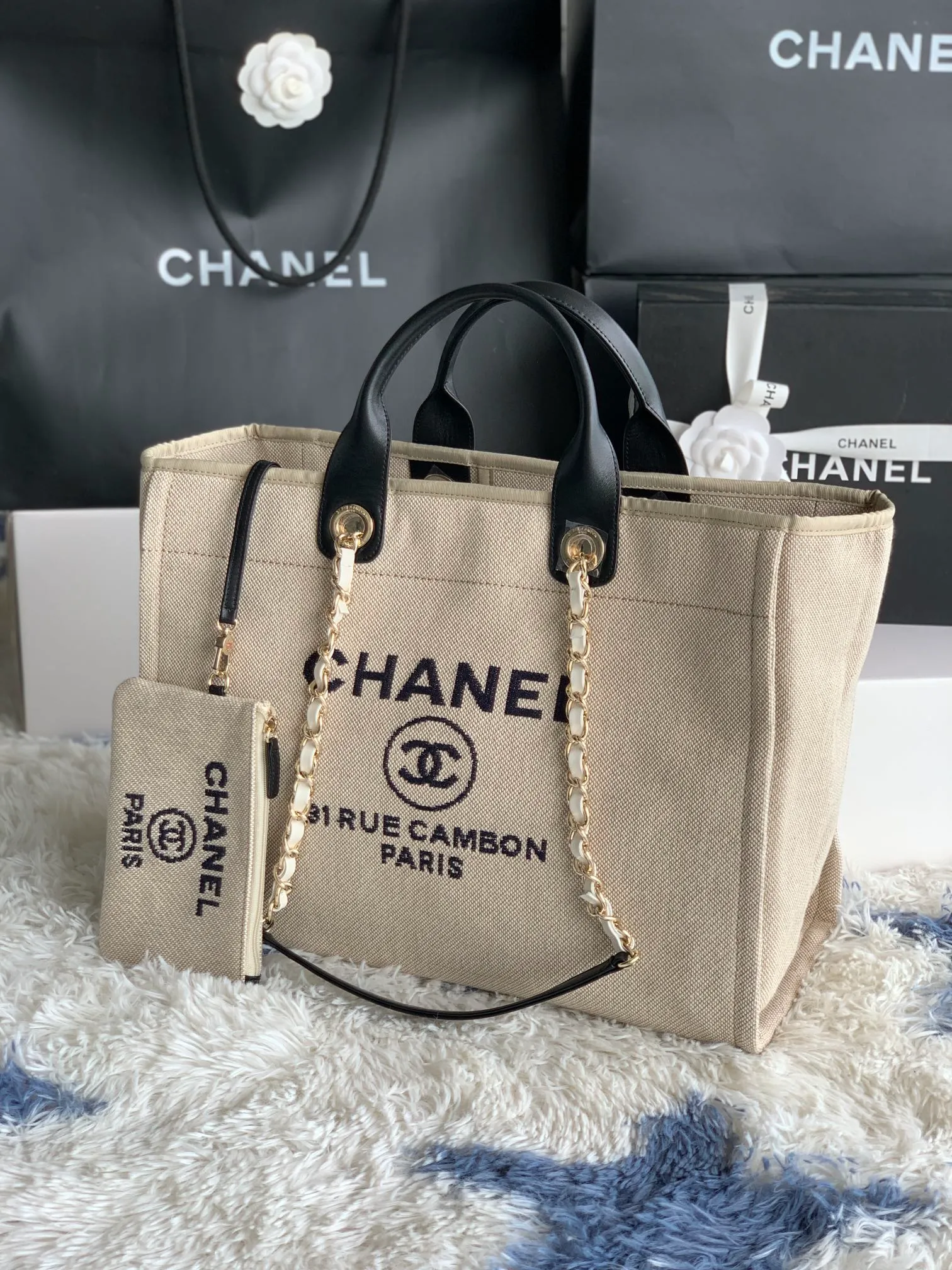 Chanel Tote Bag Deauville Mm Shopping