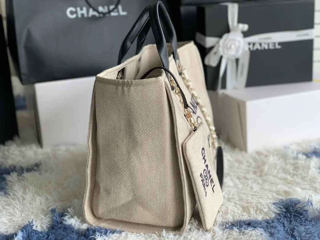 Chanel Tote Bag Deauville Mm Shopping - Image 5
