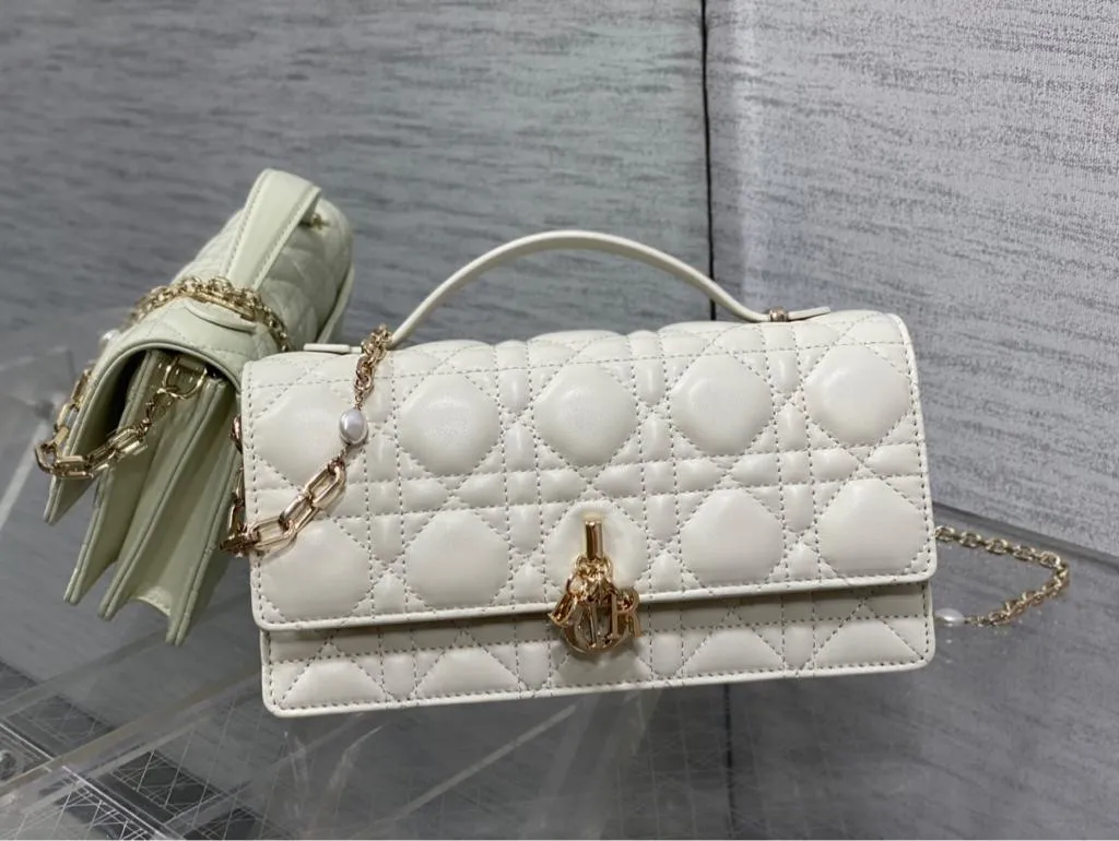 Dior Mini Bag Dahlia Red Patent Cannage Calfskin