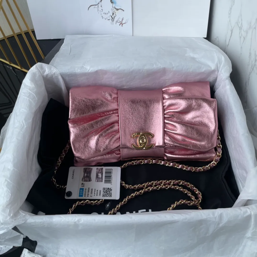 Exquisite Genuine Leather Bowknot Crossbody Bag