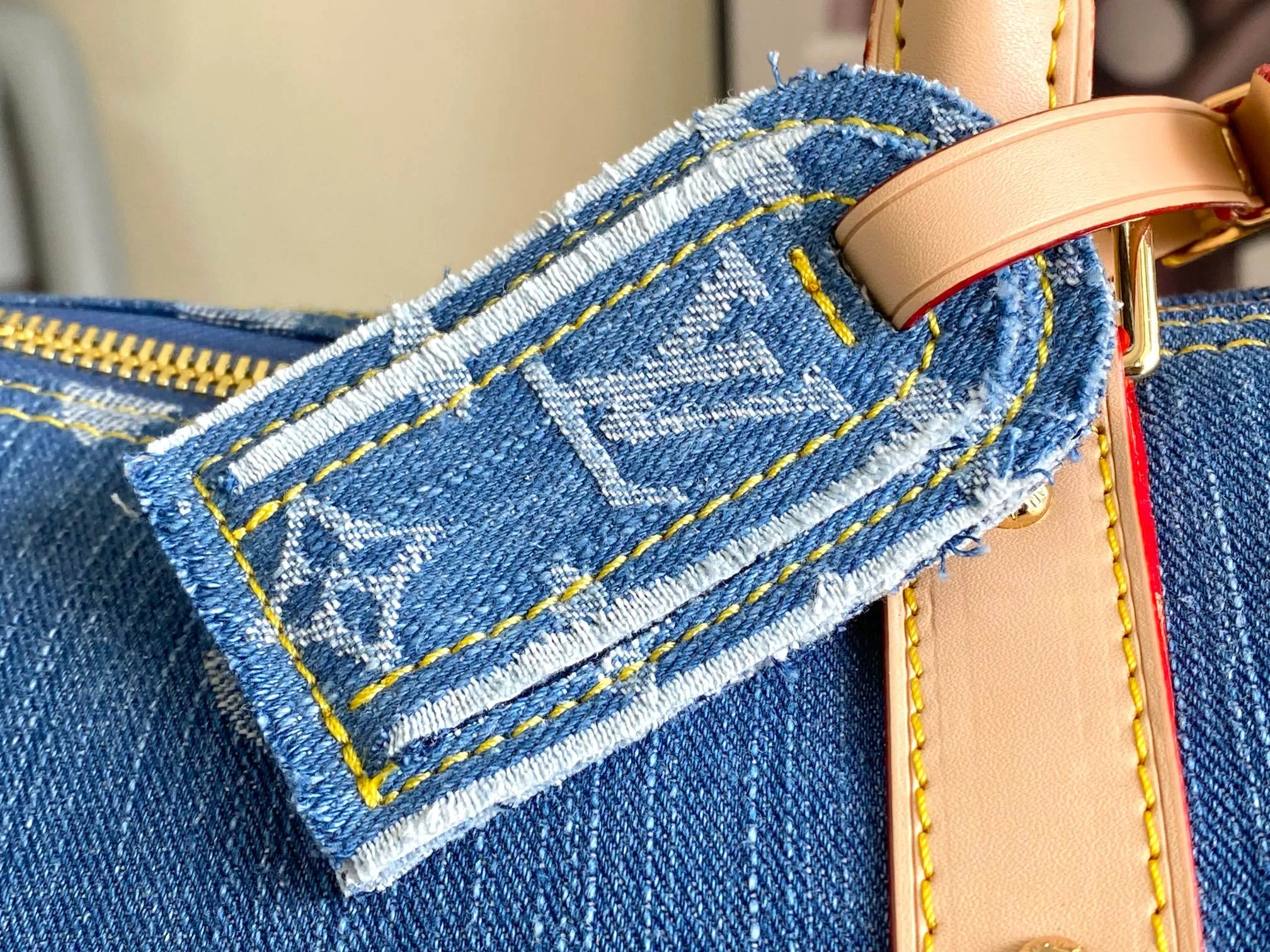 LOUIS VUITTON Monogram Denim Keepall Bandouliere 45 Bag - Image 8