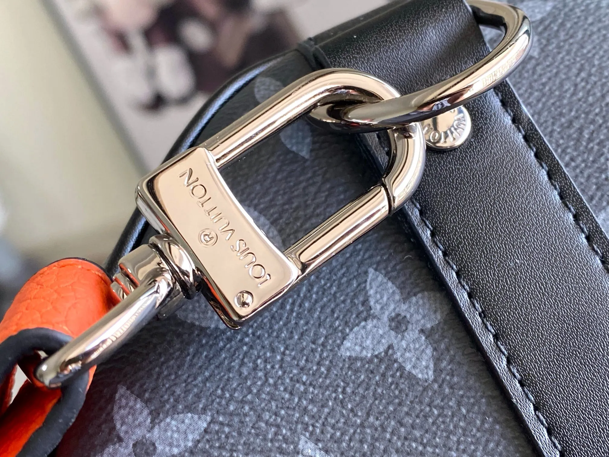 Louis Vuitton Keepall Bandouliere 50 Monogram Eclipse Grey - Image 8