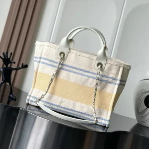 Shopping Bag, Canvas & gold-tone metal, Black