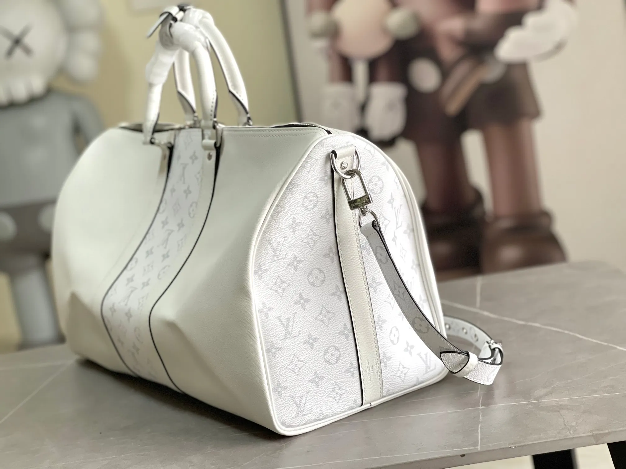 Vintage Canvas Leather Duffle Bag - Image 4