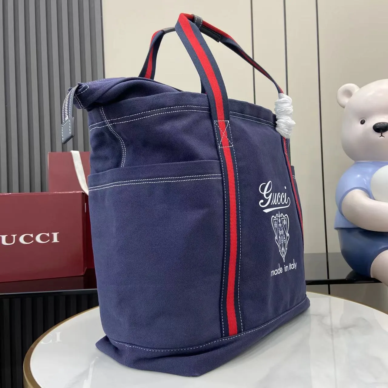 GUCCI tote bag canvas Navy - Image 4