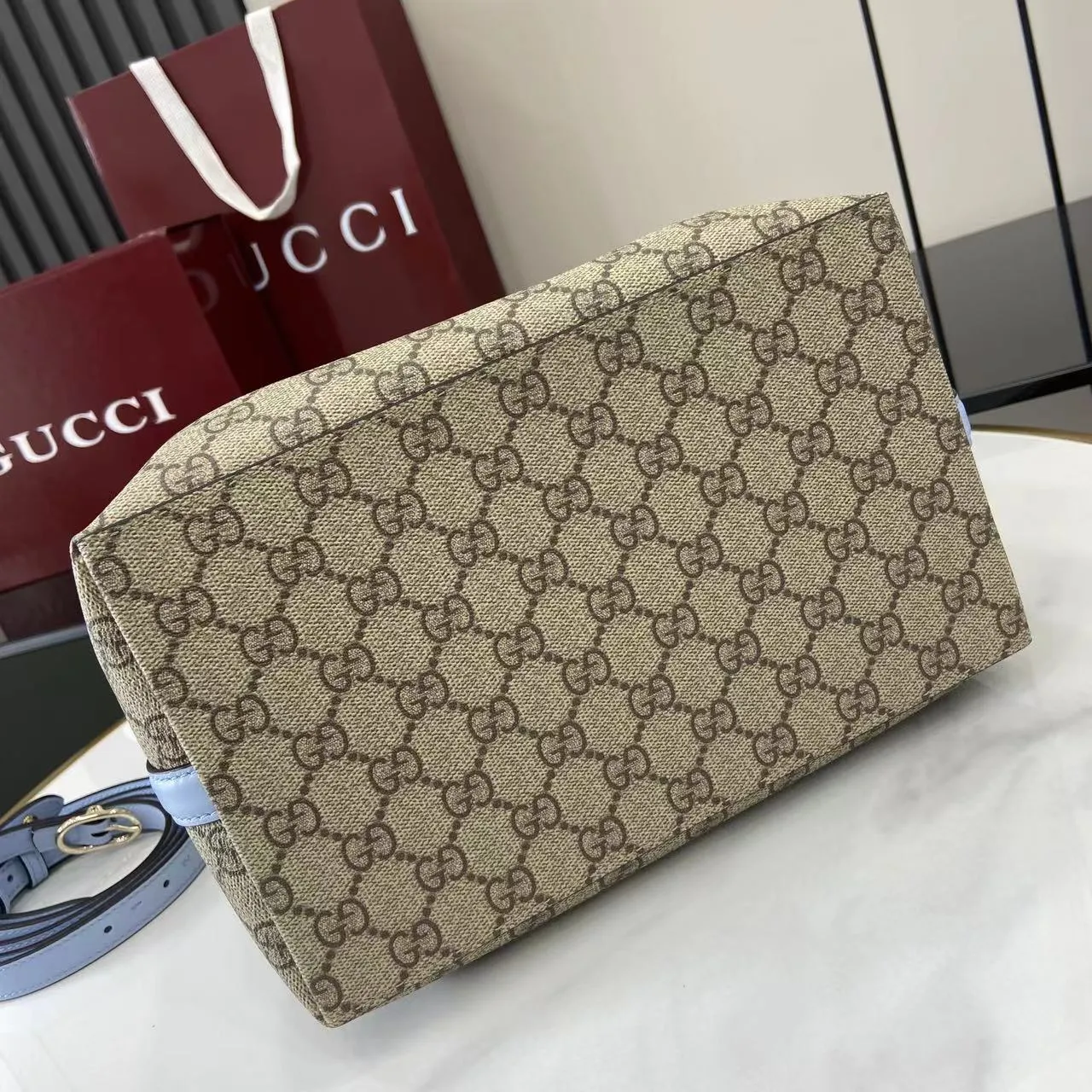 Gucci Gg Emblem Leather-Trimmed Printed Coated - Image 6