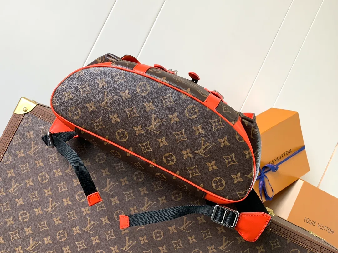 Louis Vuitton Christopher MM Colormania Orange in Monogram Macassar Coated Canvas with Silver-tone - Image 5