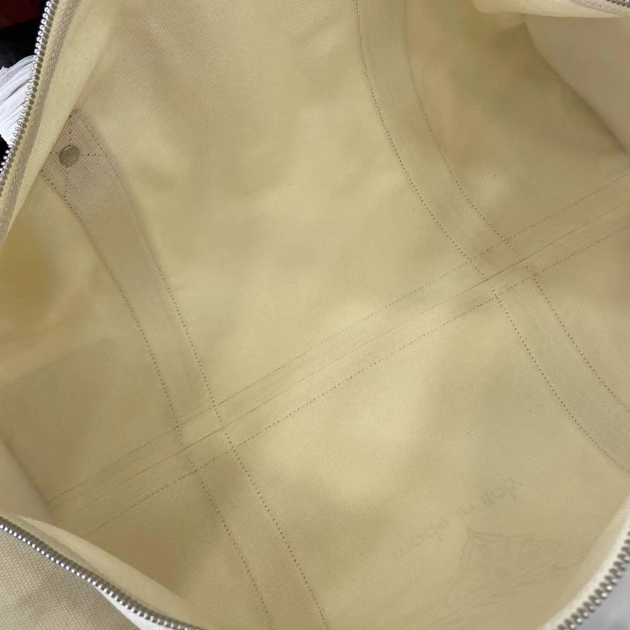 Small printed canvas duffle bag in White Fabric (2) - Image 4