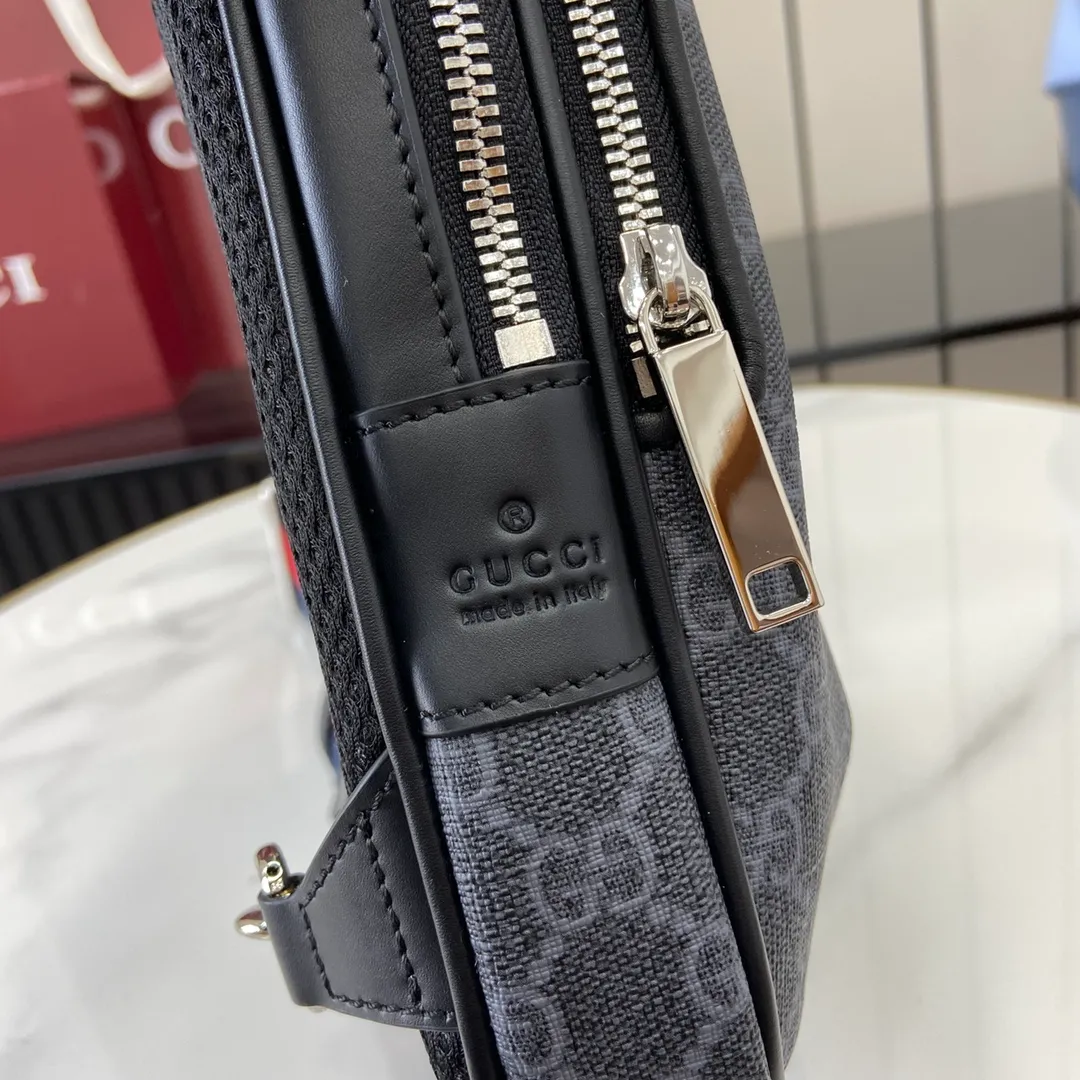 GG Black small slingbag in Black GG Canvas - Image 5