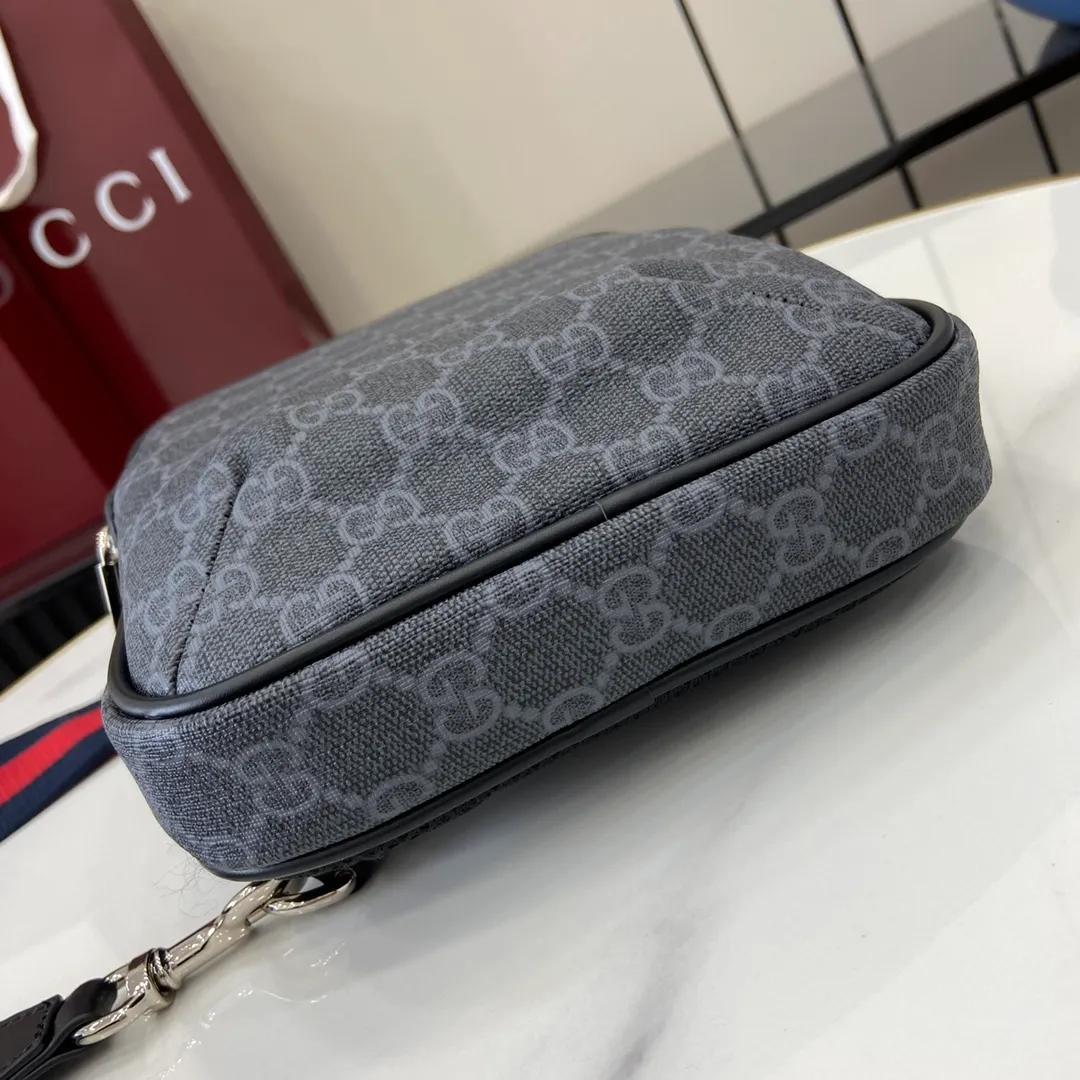 GG Black small slingbag in Black GG Canvas - Image 6